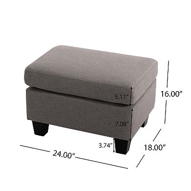 Merax Springfield Ottoman, Small Ottoman Foot Rest with Sturdy Wood Legs