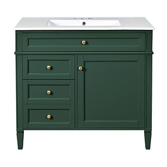 Merax 36'' Bathroom Vanity with Top Sink, Modern Bathroom Storage Cabinet