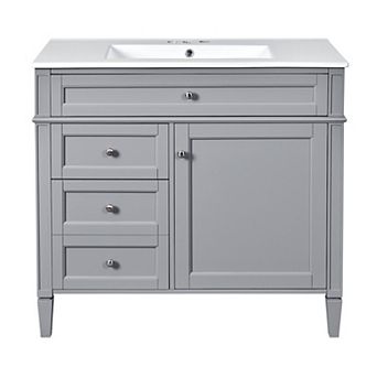Merax 36'' Bathroom Vanity with Top Sink, Modern Bathroom Storage Cabinet