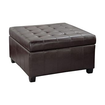 Merax 31" Modern Storage Ottoman PU Foot Rest Multifunctional Extra Seat, Side Table