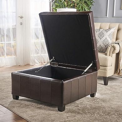 Merax 31" Modern Storage Ottoman PU Foot Rest Multifunctional Extra Seat, Side Table