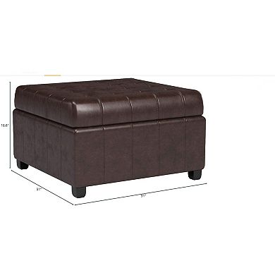 Merax 31" Modern Storage Ottoman PU Foot Rest Multifunctional Extra Seat, Side Table