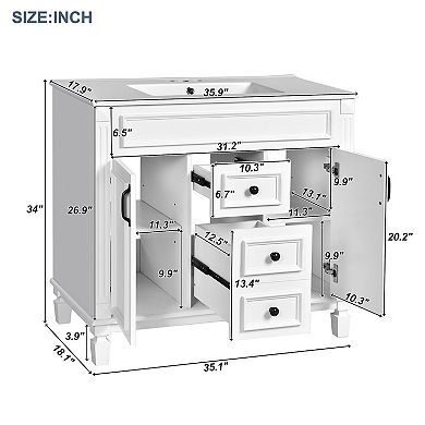Merax 36'' Bathroom Vanity with Top Sink