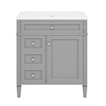 Merax 30'' Bathroom Vanity with Top Sink, Modern Bathroom Storage Cabinet