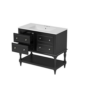 Merax 36" Bathroom Vanity Cabinet with Sink Combo Set, Undermount Ceramic Sink