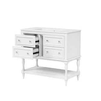 Merax 36" Bathroom Vanity Cabinet with Sink Combo Set, Undermount Ceramic Sink