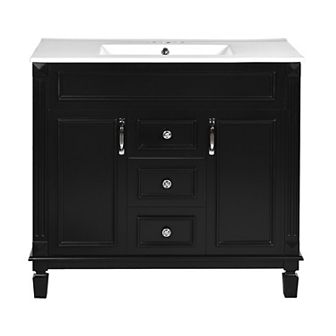Merax 36'' Bathroom Vanity with Top Sink, Modern Bathroom Storage Cabinet