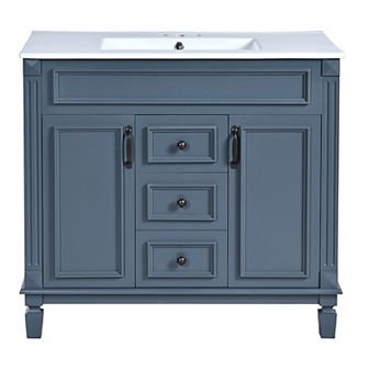 Merax 36'' Bathroom Vanity with Top Sink, Modern Bathroom Storage Cabinet