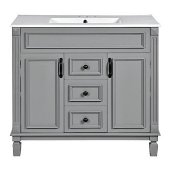 Merax 36'' Bathroom Vanity with Top Sink, Modern Bathroom Storage Cabinet