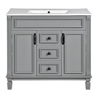 Merax 36'' Bathroom Vanity with Top Sink, Modern Bathroom Storage Cabinet