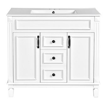 Merax 36'' Bathroom Vanity with Top Sink, Modern Bathroom Storage Cabinet