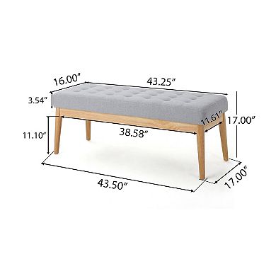 Merax Ottoman with Solid Wood Frame, Rectangular Seating Ottoman Bench