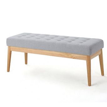 Merax Ottoman with Solid Wood Frame, Rectangular Seating Ottoman Bench