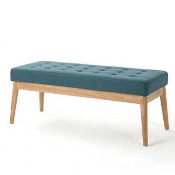 Merax Ottoman with Solid Wood Frame, Rectangular Seating Ottoman Bench