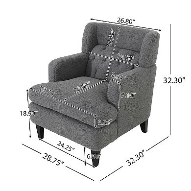 Merax Upholstered Accent Chair Tufted Armchair for Living Room