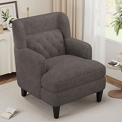 Merax Upholstered Accent Chair Tufted Armchair for Living Room