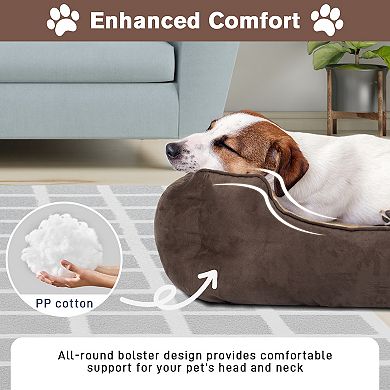 Aoodor Dog Bed with Removable Mat, Washable Pet Bed with Anti-Slip Base for Dogs and Cats