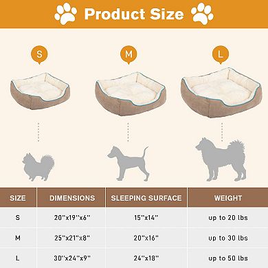 Aoodor Dog Bed with Removable Mat, Washable Pet Bed with Anti-Slip Base for Dogs and Cats