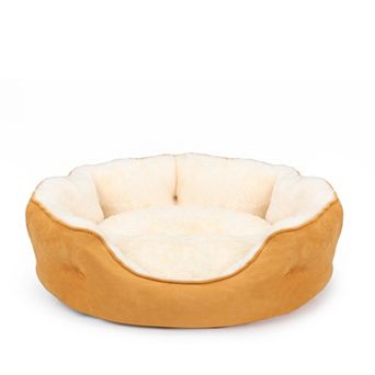 Aoodor Small Pet Bed, Round Cat Bed Washable for Indoor Cats, Non-Slip Base and Removable Cushion