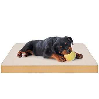 Aoodor Orthopedic Dog Bed, Reversible Egg Crate Foam Pet Bed with Removable Washable Cover, Yellow