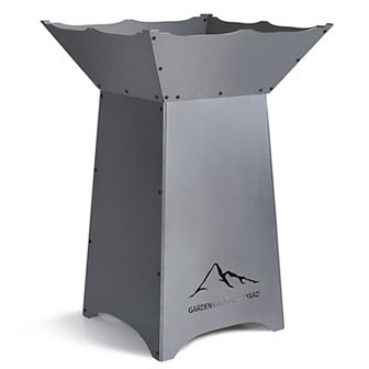 Aoodor 24" Rustic Corten Steel Fire Pit with Stand, Rust Patina Finish, Detachable Fire Bowl