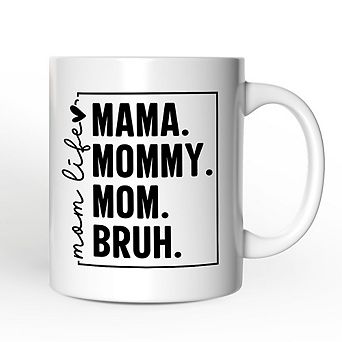 Funny Mom's Life Mug, Minimalist Stylish Gift For Mothers