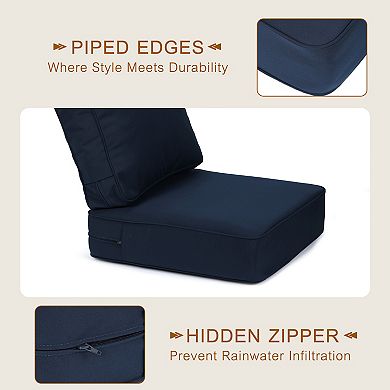 Aoodor 25x25x6'' Outdoor Deep Seat Cushion Set with spring, Sunbrella Fabric