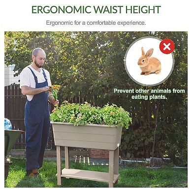 Aoodor 3 pc Raised Garden Bed, Elevated Planter Box with Self-watering Design