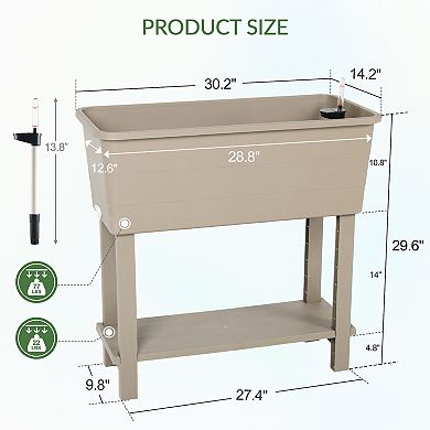Aoodor 3 pc Raised Garden Bed, Elevated Planter Box with Self-watering Design