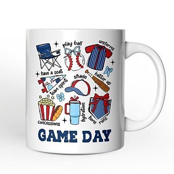 Retro Game Day Baseball Mug, Sports Lover Gift