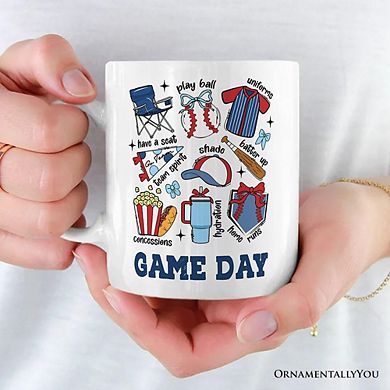 Retro Game Day Baseball Mug, Sports Lover Gift