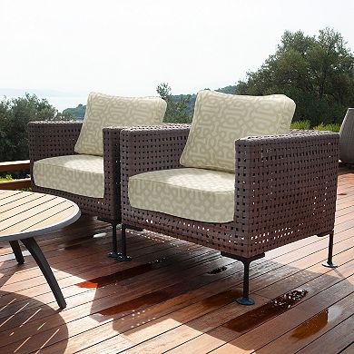 Aoodor 24x25x6'' Outdoor Deep Seat Cushion Set with spring, Set of 2, Sunbrella Fabric