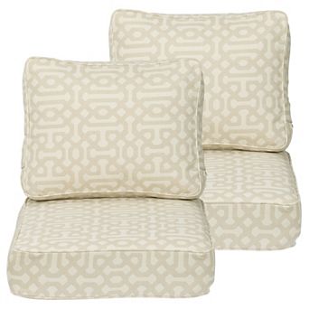 Aoodor 24x25x6'' Outdoor Deep Seat Cushion Set with spring, Set of 2, Sunbrella Fabric