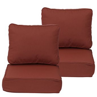 Aoodor 24x24x6'' Outdoor Deep Seat Cushion Set with spring, Set of 2, Sunbrella Fabric