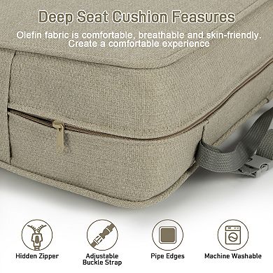 Aoodor 22'' x 24'' Outdoor Deep Seat Chair Cushion Set, (Set of 2 Seats, 2 Backs, 2 Pillows）