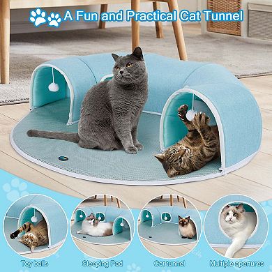 2 in 1 Detachable Arch Cat Tunnel & Cooling Pad