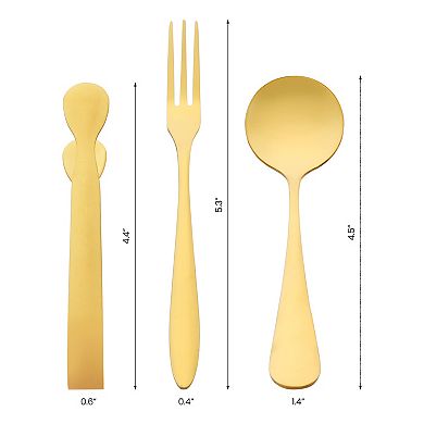 12 Piece Silverware Set, Stainless Steel Flatware, Mirror Polished Cutlery Set, Serving Utensils Set
