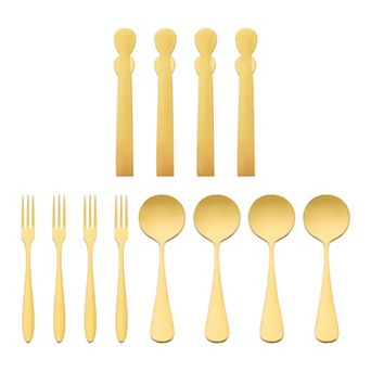 12 pc Silverware Set, Stainless Steel Flatware, Mirror Polished Cutlery Set, Serving Utensils Set