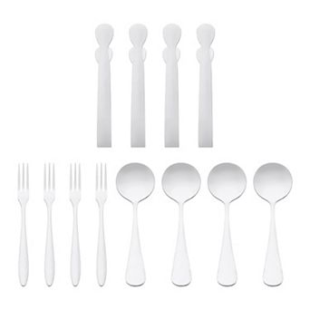 12 pc Silverware Set, Stainless Steel Flatware, Mirror Polished Cutlery Set, Serving Utensils Set