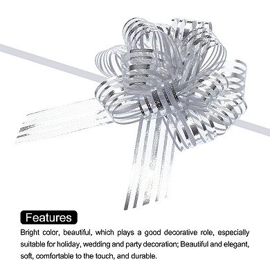 20pcs 4 Inch Large Organza Pull Bow Metallic Chiffon Gift Wrapping Bows Ribbon for Wedding Presents