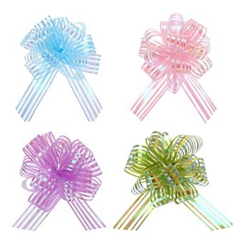 20 pc 4 Inch Large Organza Pull Bow Metallic Chiffon Gift Wrapping Bows Ribbon for Wedding Presents