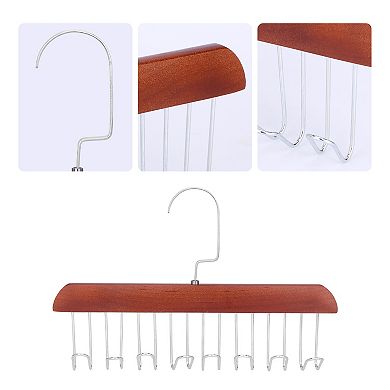 2Pcs Hangers, Wood Tank Top Hanger with 8 Hooks for Closet Organizer, Space Saving Storage for Belts
