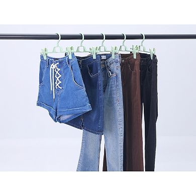 20 Pack Plastic Non-Slip Hangers with Pinch Clips, Durable 360-degree Space Saving Clothes Hangers