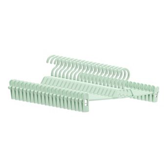 20 Pack Plastic Non-Slip Hangers with Pinch Clips, Durable 360-degree Space Saving Clothes Hangers