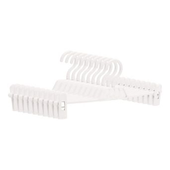 20 Pack Plastic Non-Slip Hangers with Pinch Clips, Durable 360-degree Space Saving Clothes Hangers