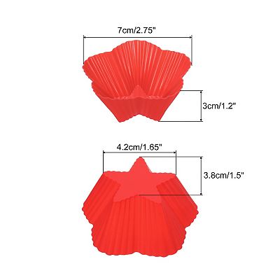 18pcs Silicone Cupcake Liners, 2.75 Inch Reusable Nonstick Baking Cups Star Shape