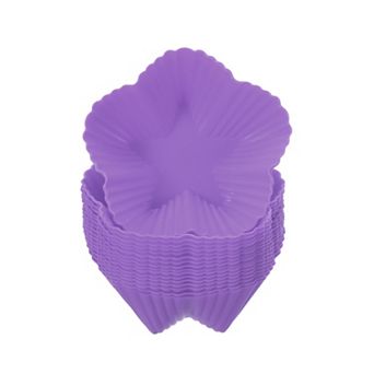 18 pc Silicone Cupcake Liners, 2.75 Inch Reusable Nonstick Baking Cups Star Shape