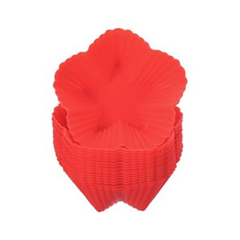 18 pc Silicone Cupcake Liners, 2.75 Inch Reusable Nonstick Baking Cups Star Shape