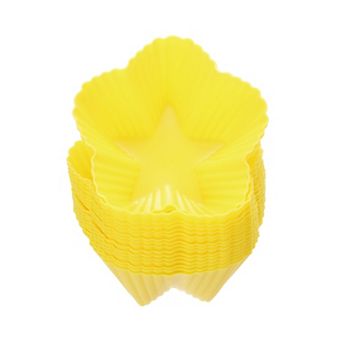 18 pc Silicone Cupcake Liners, 2.75 Inch Reusable Nonstick Baking Cups Star Shape