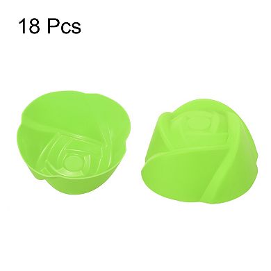 18pcs Silicone Cupcake Liners, 2.75 Inch Reusable Nonstick Baking Cups Flower Shape